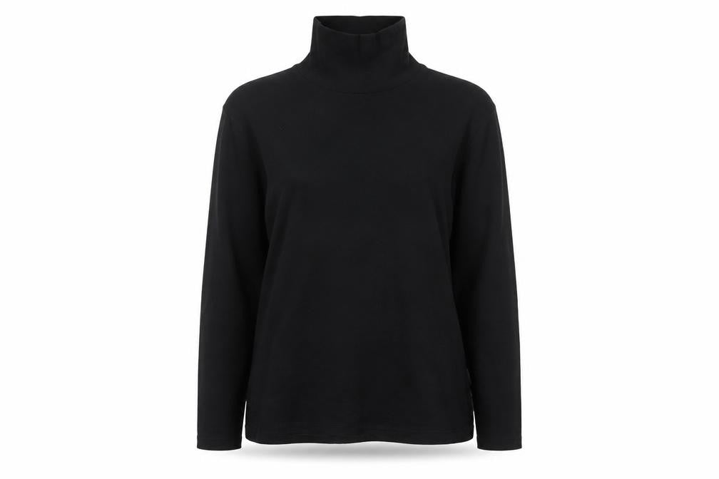 Trespass Women Black L Long Sleeve Roll Neck Cotton Top