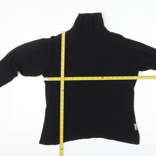 Trespass Women Black L Long Sleeve Roll Neck Cotton Top