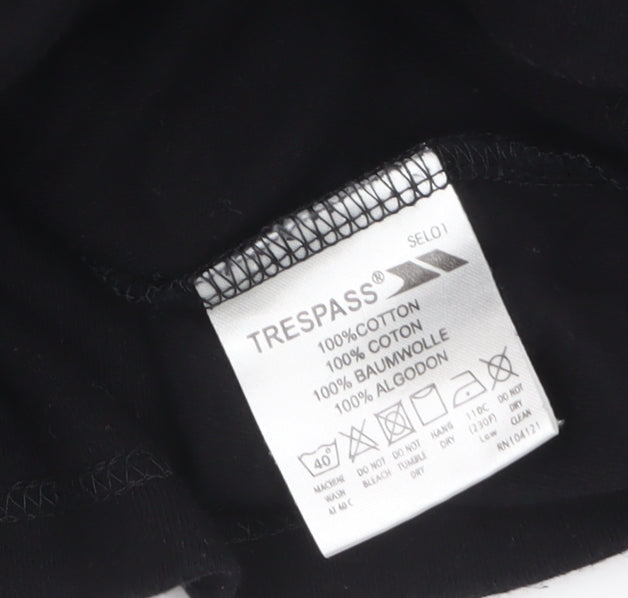 Trespass Women Black L Long Sleeve Roll Neck Cotton Top