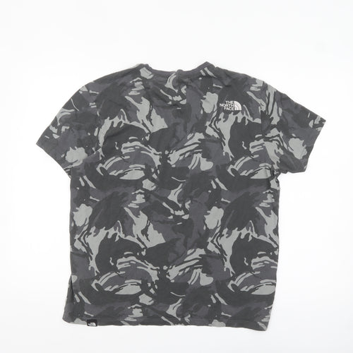 The North Face Men's Grey Camouflage Crew Neck Cotton T-Shirt M