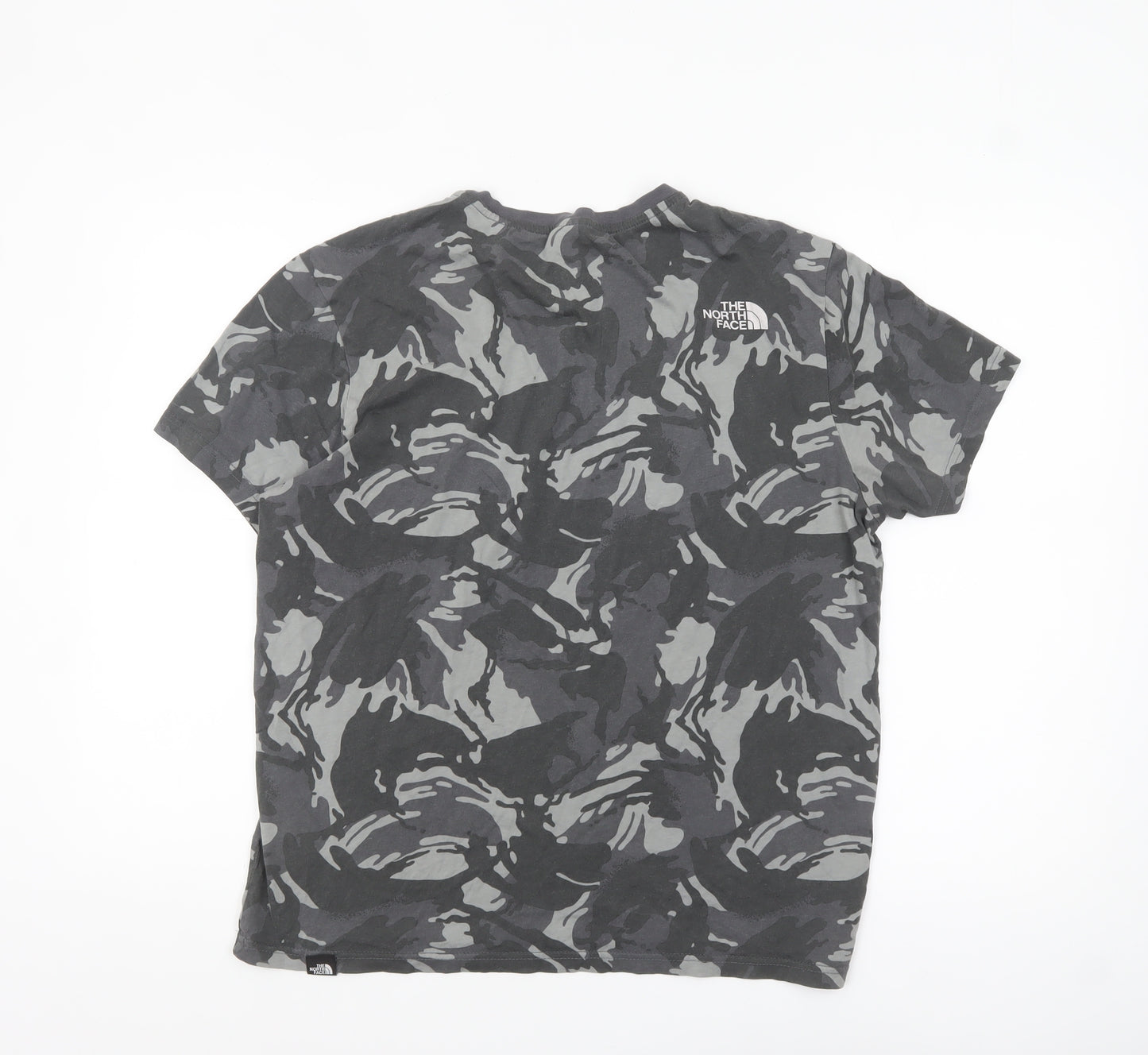 The North Face Men's Grey Camouflage Crew Neck Cotton T-Shirt M