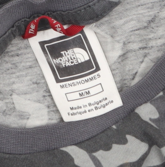 The North Face Men's Grey Camouflage Crew Neck Cotton T-Shirt M