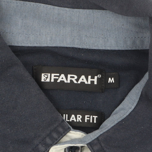 Farah Men's Blue Regular Fit Cotton Polo Shirt Size M