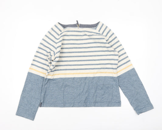 Seasalt Women’s Blue Striped Cotton Long Sleeve Tunic UK 12
