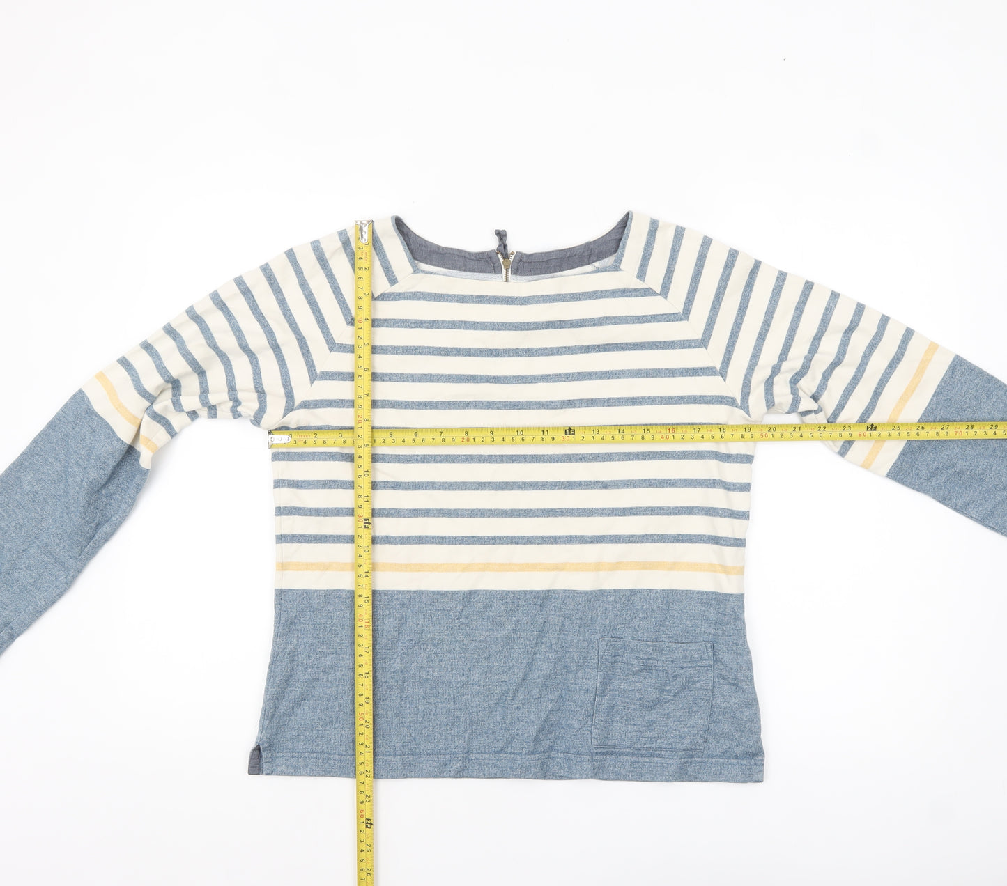 Seasalt Women’s Blue Striped Cotton Long Sleeve Tunic UK 12