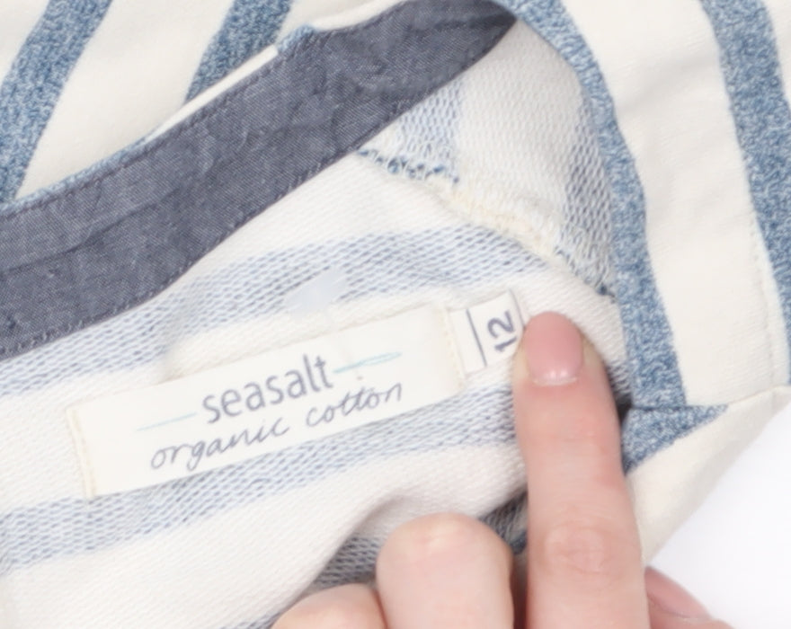 Seasalt Women’s Blue Striped Cotton Long Sleeve Tunic UK 12