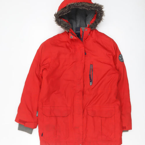 TOG24 Boys Red Hooded Parka Coat Jacket 11-12 Years Waterproof Winter Warm
