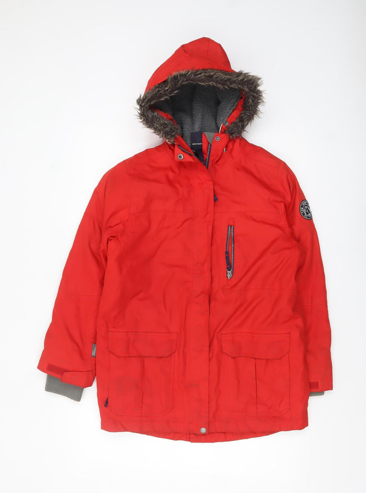 TOG24 Boys Red Hooded Parka Coat Jacket 11-12 Years Waterproof Winter Warm