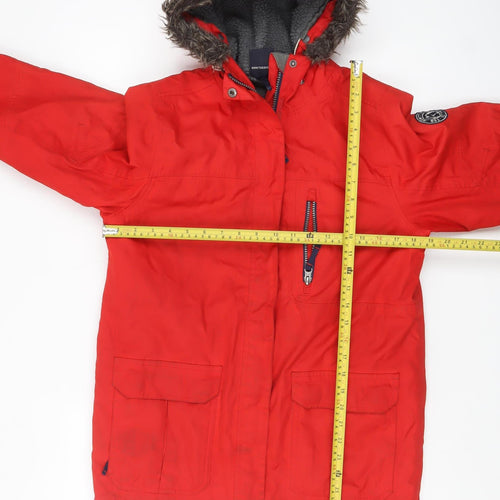 TOG24 Boys Red Hooded Parka Coat Jacket 11-12 Years Waterproof Winter Warm