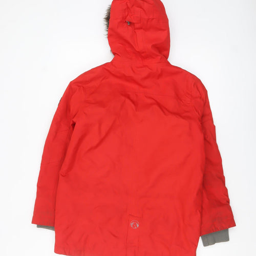 TOG24 Boys Red Hooded Parka Coat Jacket 11-12 Years Waterproof Winter Warm