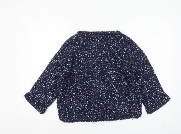 Marks and Spencer Women’s Blue Mix Chunky Knit Jumper Small