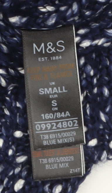 Marks and Spencer Women’s Blue Mix Chunky Knit Jumper Small