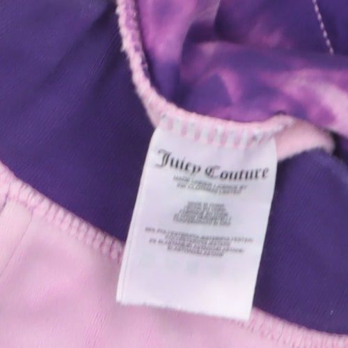 Juicy Couture Women Pink Velour Jogger Trousers Size M Rhinestone Detail