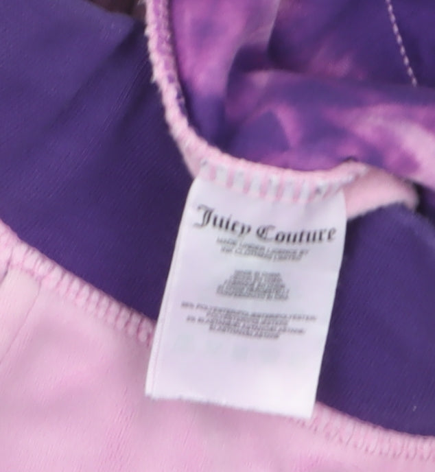 Juicy Couture Women Pink Velour Jogger Trousers Size M Rhinestone Detail