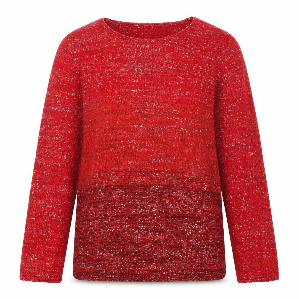 Front view of Sweater Shop Women Red Metallic Knit jumper M
