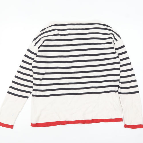 Promod Women's Multicoloured Striped Cotton Pullover Jumper M