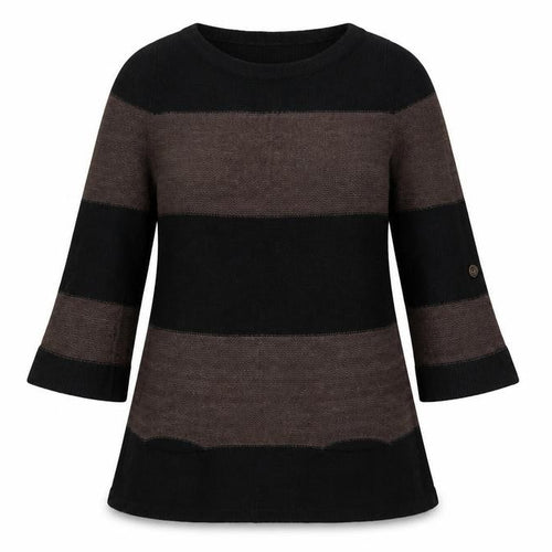 Marks and Spencer Women’s Black Brown Striped Tunic Jumper UK14
