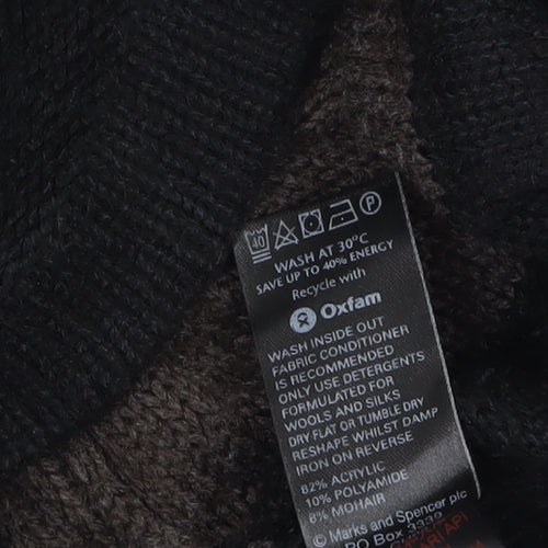 Marks and Spencer Women’s Black Brown Striped Tunic Jumper UK14