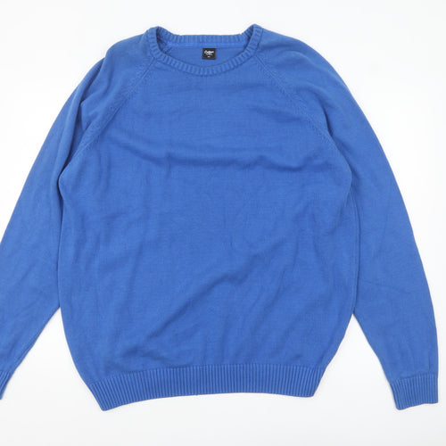 Cotton Traders Men’s Blue 2XL Crew Neck Cotton Pullover Jumper