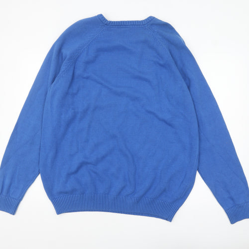 Cotton Traders Men’s Blue 2XL Crew Neck Cotton Pullover Jumper