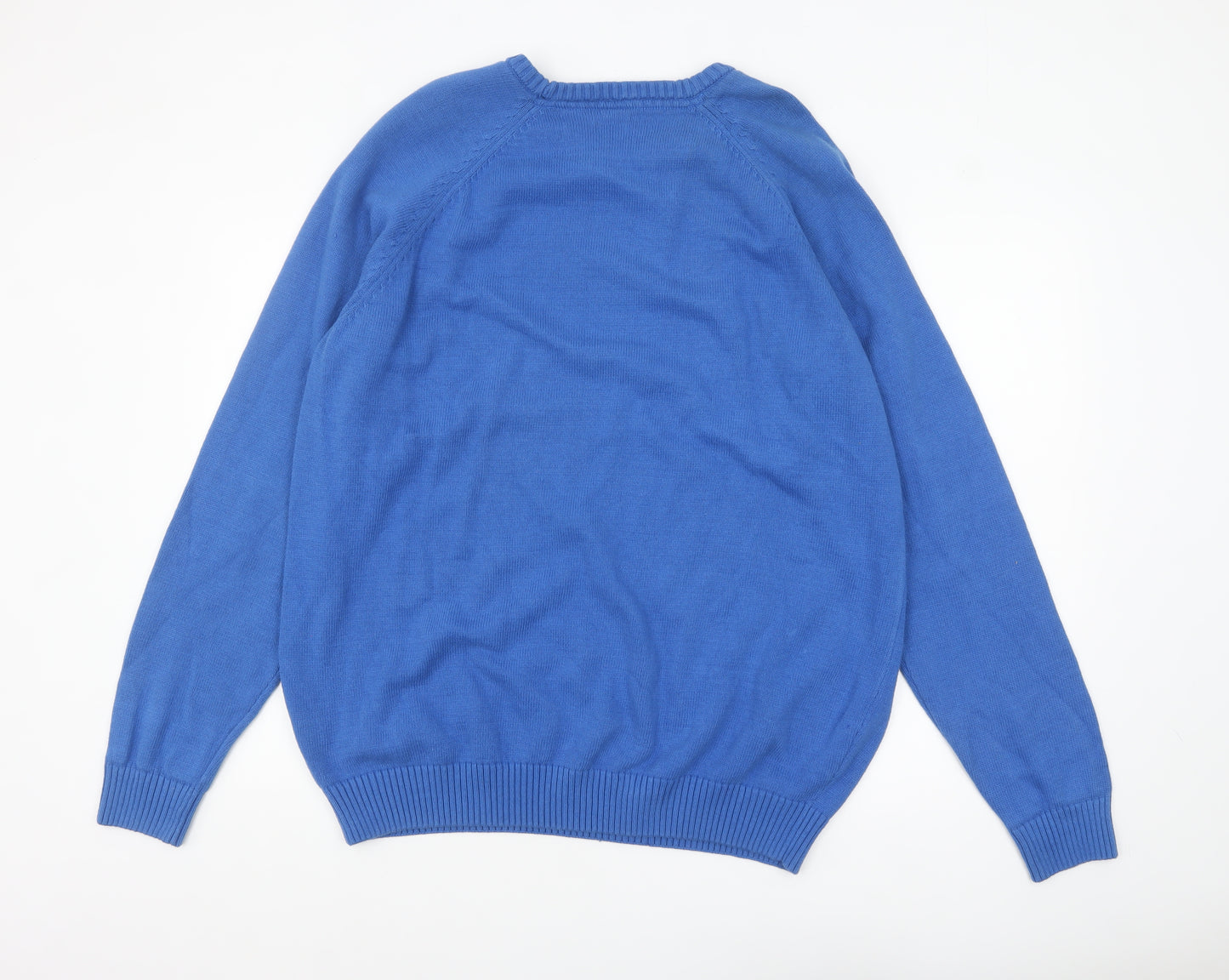 Cotton Traders Men’s Blue 2XL Crew Neck Cotton Pullover Jumper