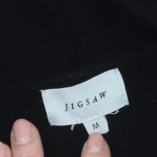 Jigsaw Womens Black Knit Cardigan M Viscose Blend Long Sleeve
