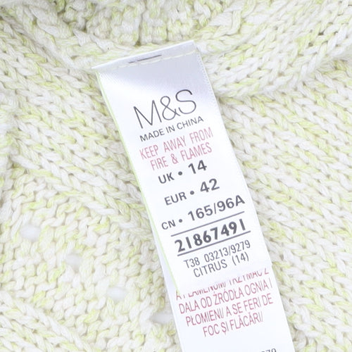 Marks and Spencer Women Beige Knit Pullover Jumper Size 14