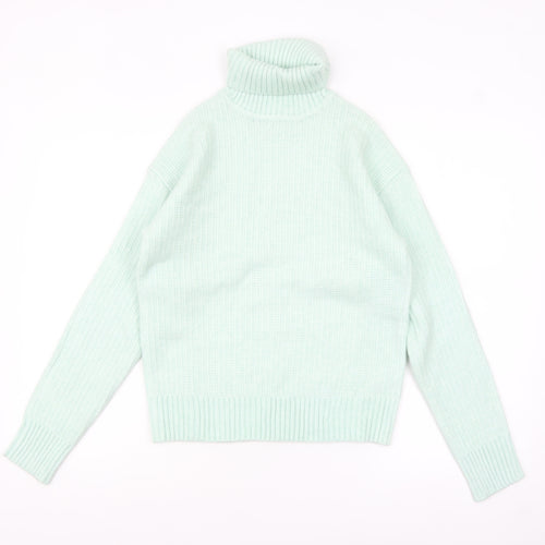Marks and Spencer Womens Light Green XS Roll Neck Jumper