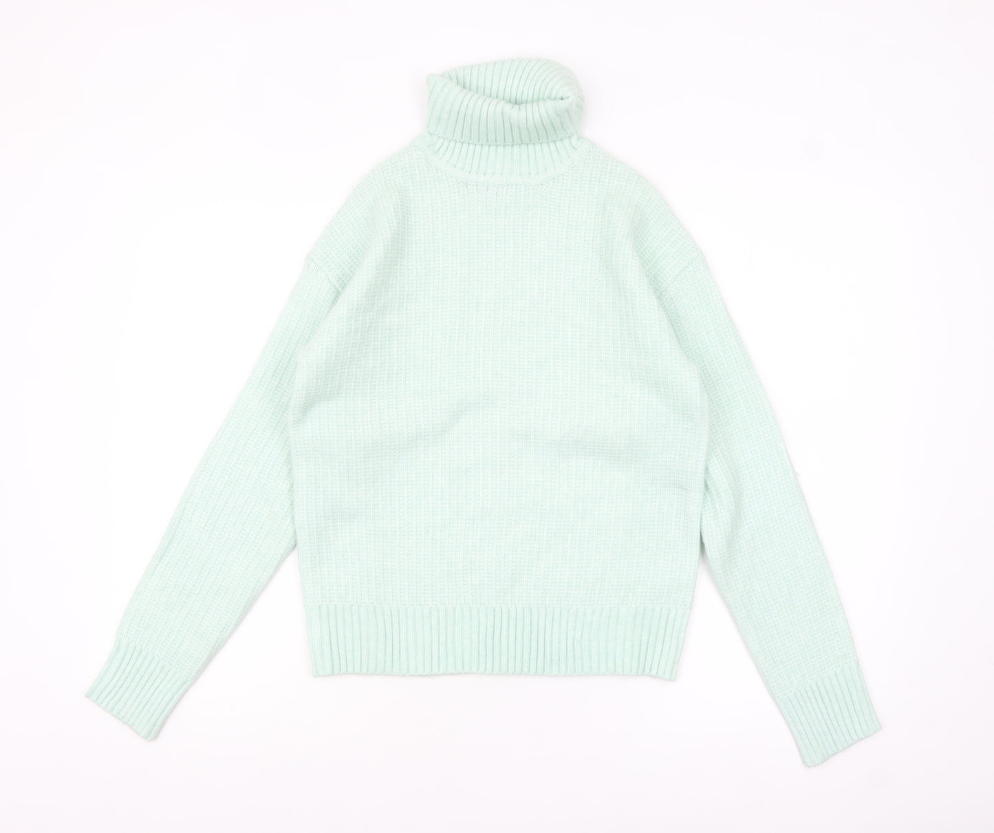 Marks and Spencer Womens Light Green XS Roll Neck Jumper