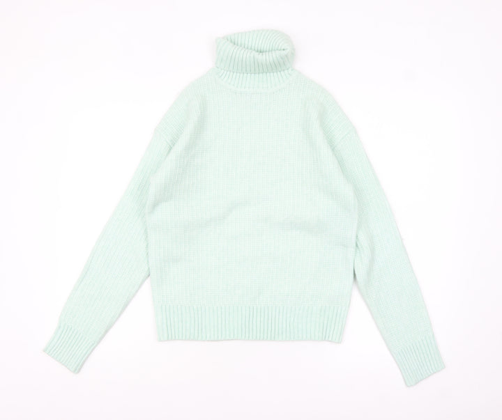 Marks and Spencer Womens Light Green XS Roll Neck Jumper