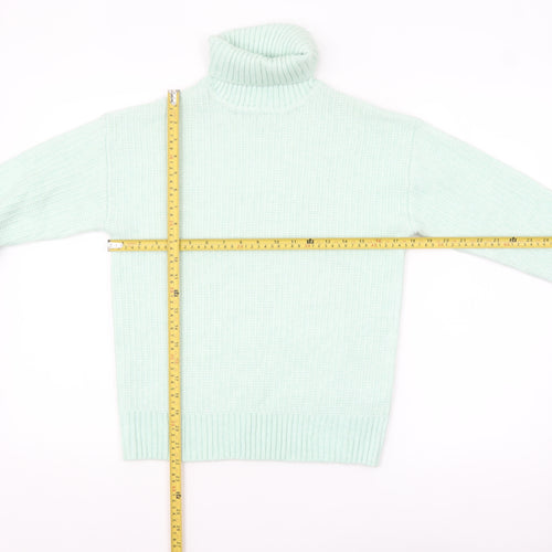 Marks and Spencer Womens Light Green XS Roll Neck Jumper