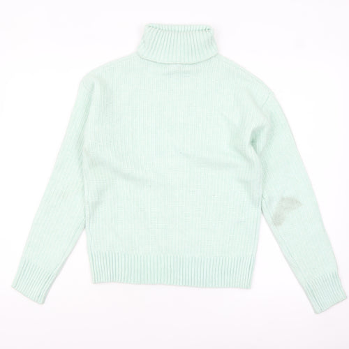 Marks and Spencer Womens Light Green XS Roll Neck Jumper