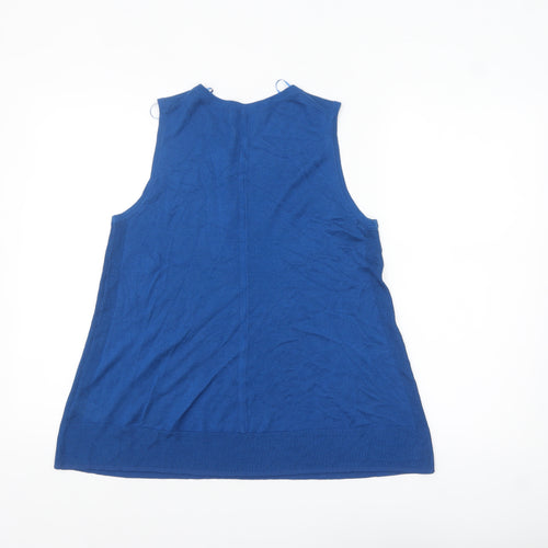 Marks and Spencer Women Blue Sleeveless Knit Tank Top Size 14