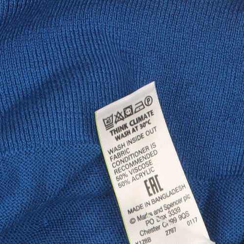 Marks and Spencer Women Blue Sleeveless Knit Tank Top Size 14