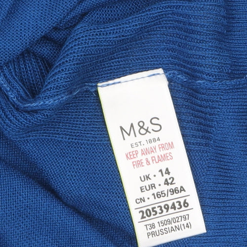 Marks and Spencer Women Blue Sleeveless Knit Tank Top Size 14