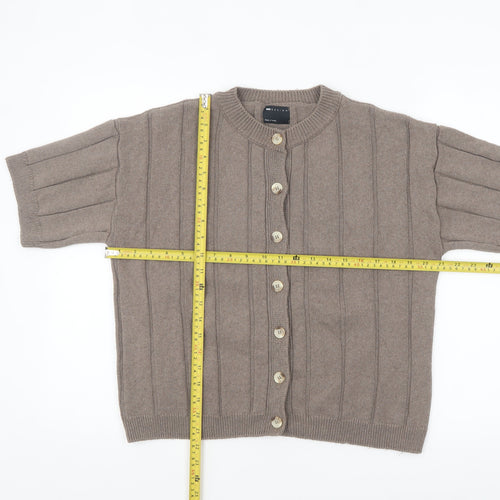ASOS Design Womens Beige Short Sleeve Button Cardigan XS