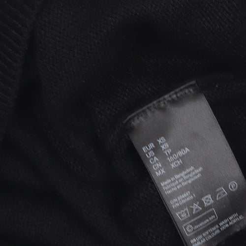 H&M Divided Women's Black XS Roll Neck Jumper Rib Knit Pullover