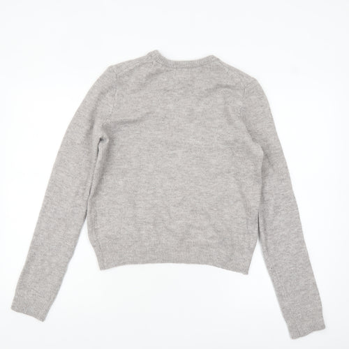 H&M Women’s Grey Wool Blend Crew Neck Jumper XS