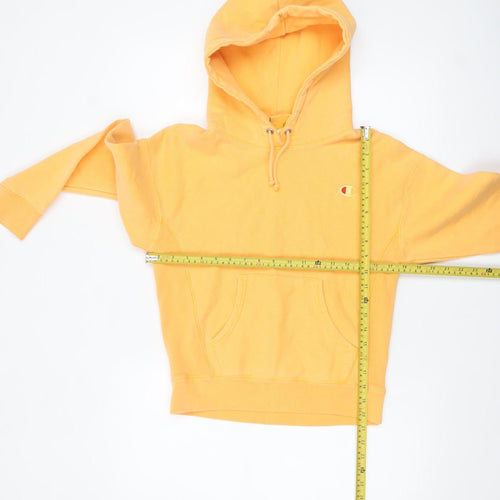 Champion Womens Yellow XS Pullover Hoodie Cotton Blend Sweatshirt