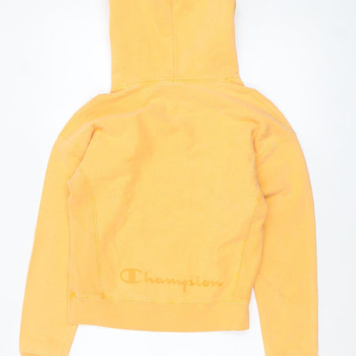 Champion Womens Yellow XS Pullover Hoodie Cotton Blend Sweatshirt
