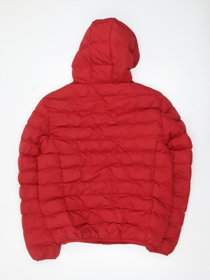 Spindle Men's Red Hooded Puffer Jacket Medium Insulated Full Zip