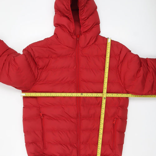 Spindle Men's Red Hooded Puffer Jacket Medium Insulated Full Zip