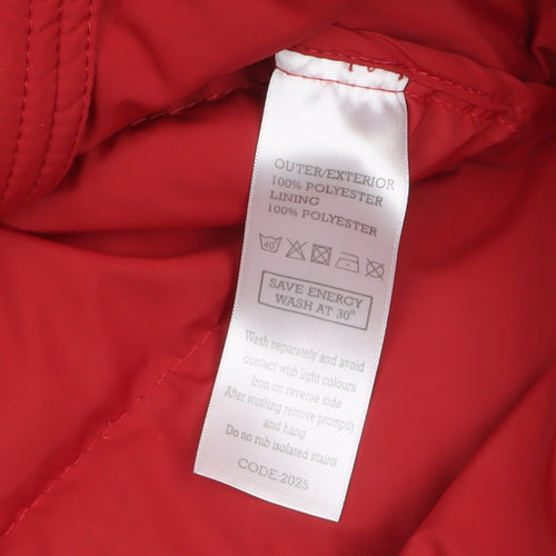 Spindle Men's Red Hooded Puffer Jacket Medium Insulated Full Zip