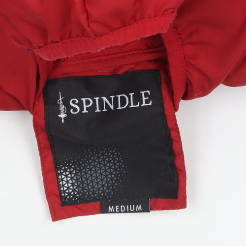 Spindle Men's Red Hooded Puffer Jacket Medium Insulated Full Zip