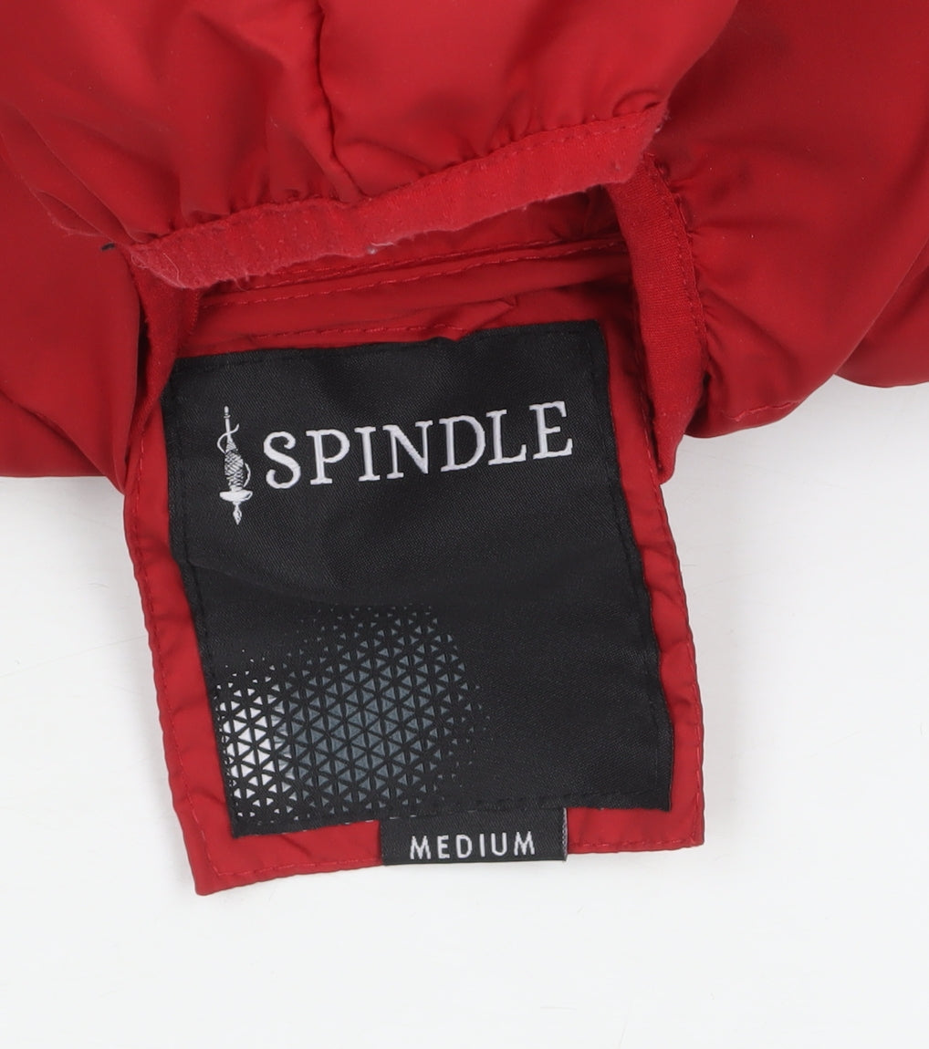 Spindle Men's Red Hooded Puffer Jacket Medium Insulated Full Zip