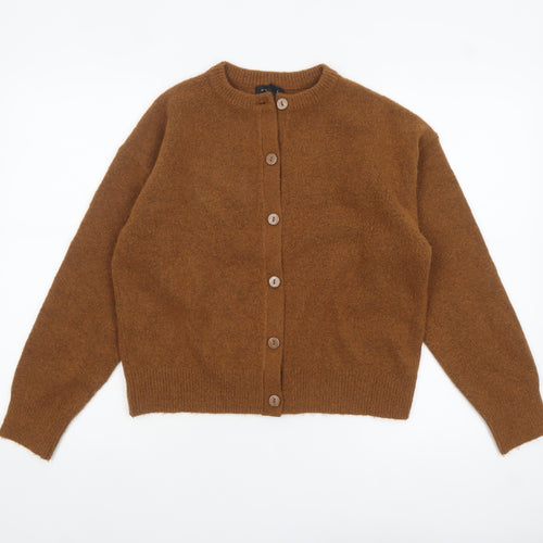 New Look Women Brown Knit Button Cardigan Small