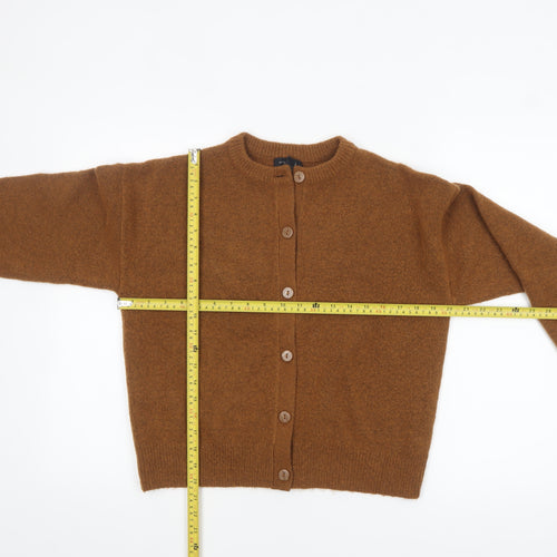 New Look Women Brown Knit Button Cardigan Small