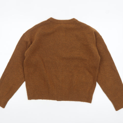 New Look Women Brown Knit Button Cardigan Small