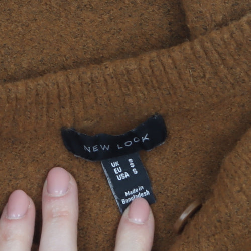 New Look Women Brown Knit Button Cardigan Small