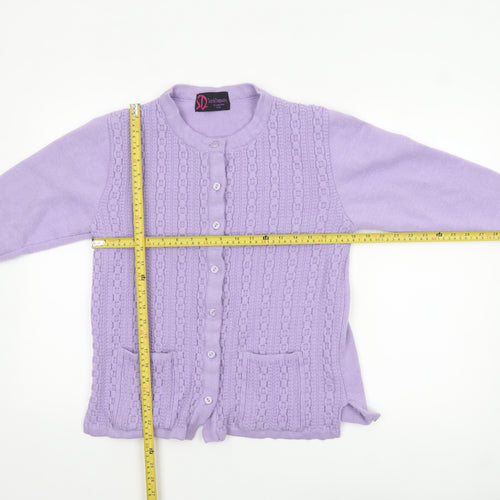 Sarah Dunnway Women's Purple Cable-Knit Cardigan S